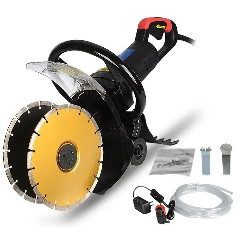 2300W Double Saw Blade Wall Chaser for Water & Electricity Installation Dust-Free 255mm Concrete & Red Brick Slotting Machine