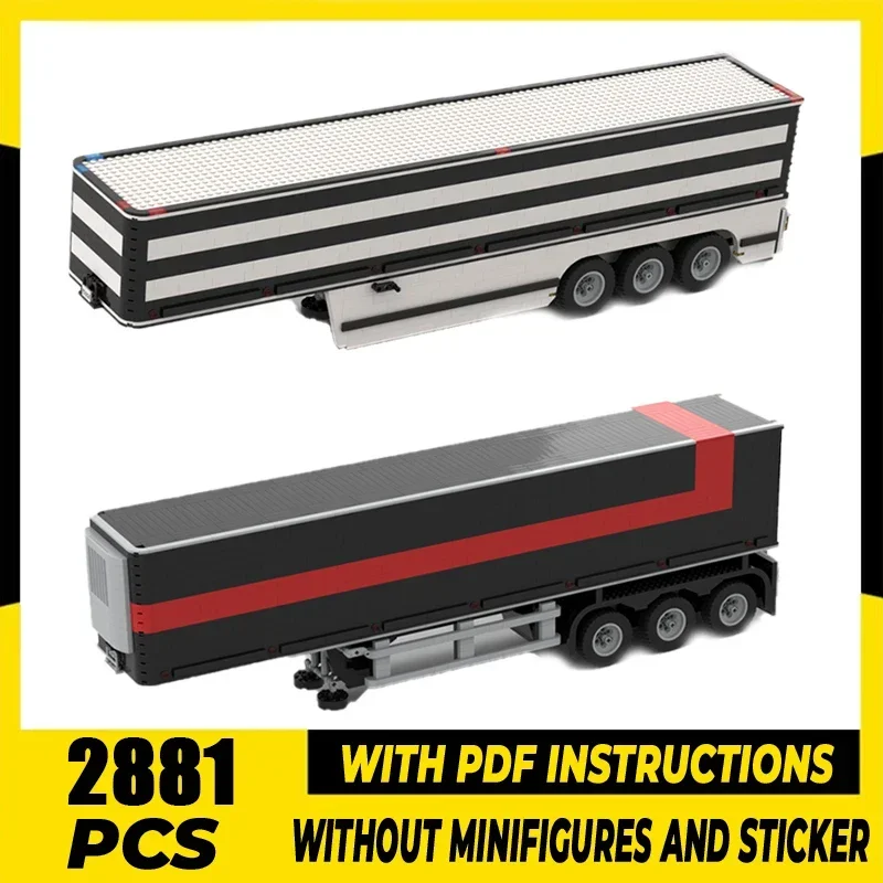 Moc Building Bricks Semi-trailer for Giant Police Truck Model Technology Block Adapted to 5571-1Toy DIY Assembly Holiday Gift