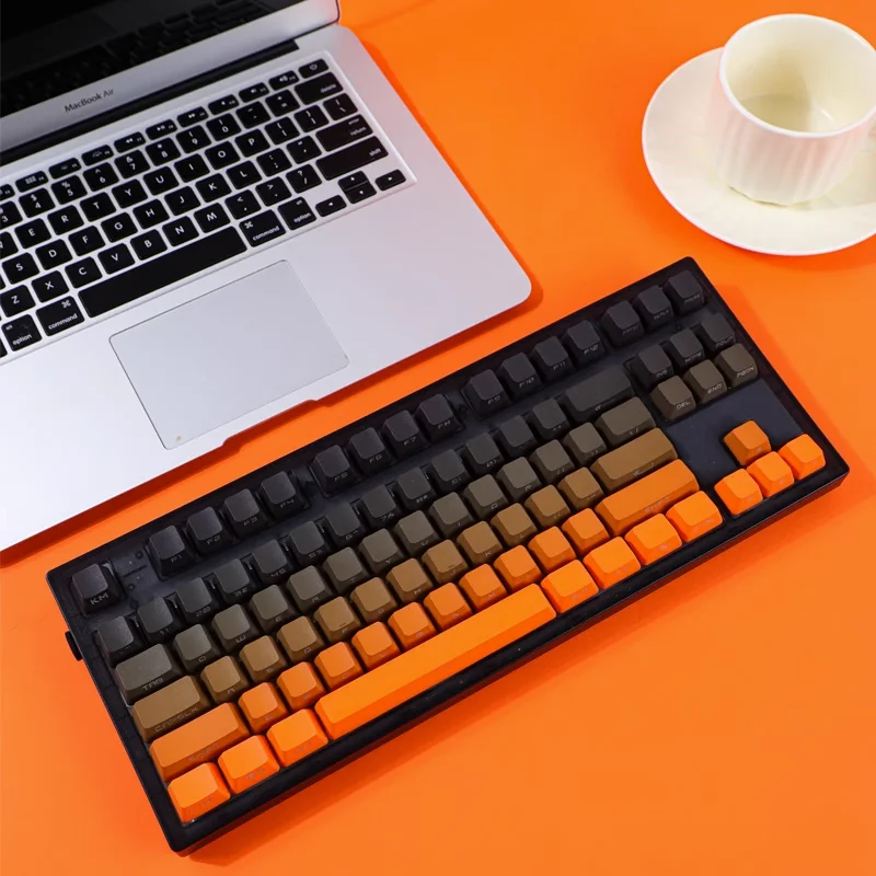 

140 Keys Sunset Gradient Keycaps Orange PBT Double Shot OEM Side Print Backlight Through Mechanical Keyboard GK61 Anne Pro 2