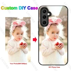Custodia personalizzata per Samsung Galaxy A55 A54 A34 A16 A15 Cover fai da te Personaliz Foto Immagine Nome Logo Lettera Stampa Soft Protect Shell