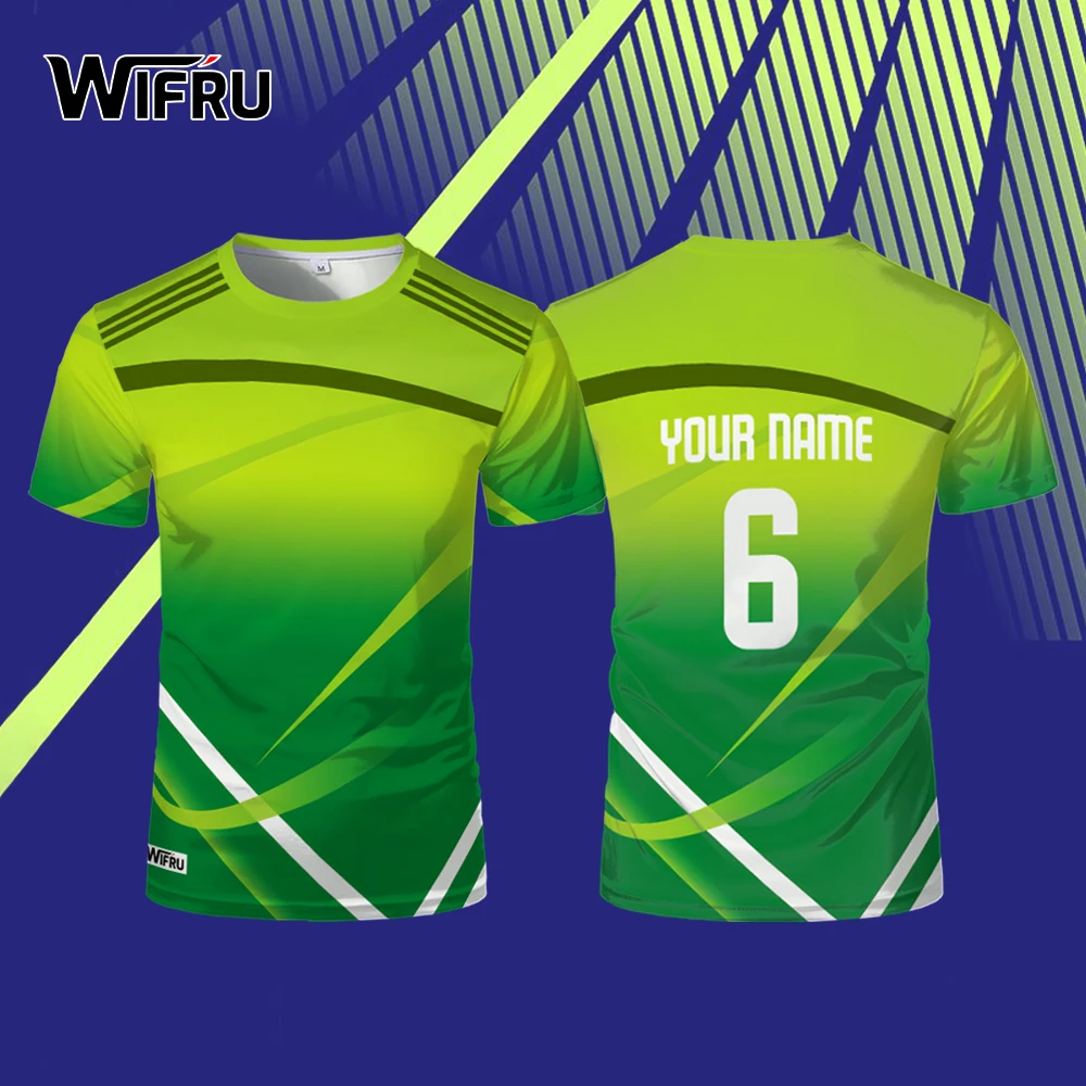 

Gradient Geometric Print Jersey WIFRU Outdoor Sports Quick-drying Breathable Custom T-shirt Men's Loose Casual Short Sleeve Tops