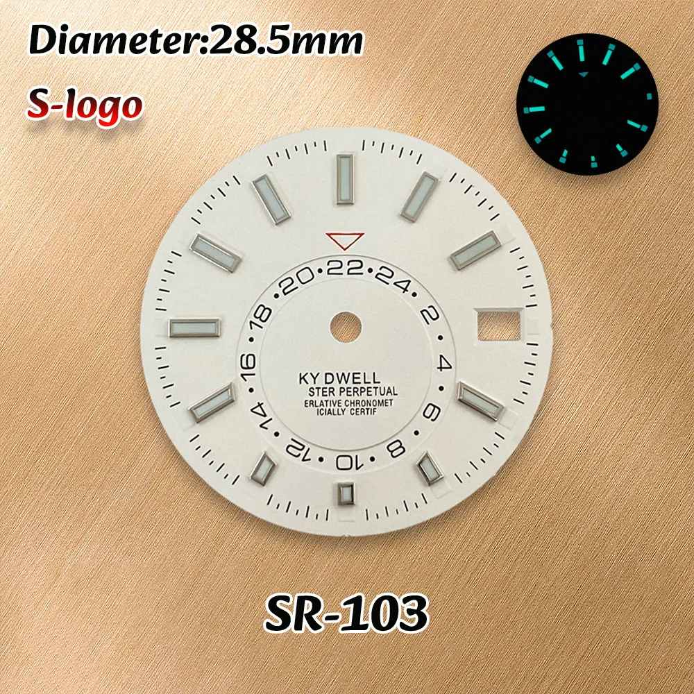 S Logo 28.5mm Sunray Dial NH36/4R/7S/NH35 Movements C3 Green Luminous Watches for men Watch Modification Accessories Repair Part