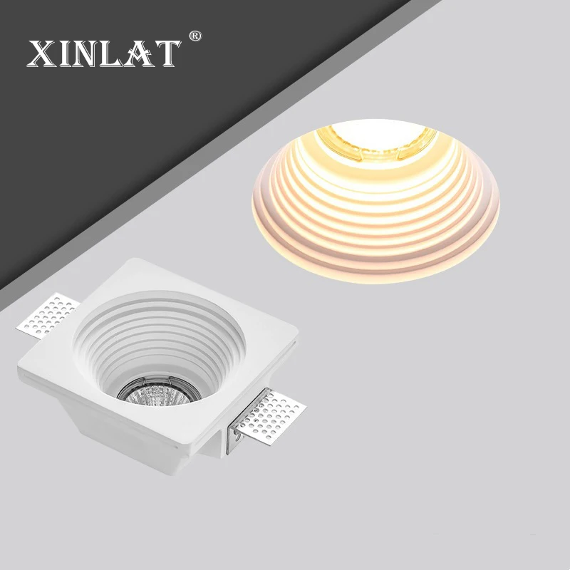 

Home ceiling living room corridor aisle square round COB rimless gypsum downlight spotlight smart embedded