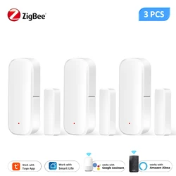 Tuya ZigBee-Sensor de Porta Inteligente, Detectores Abertos e Fechados, Proteção de Segurança Doméstica, Smart Life, Controle Via Alexa e Google Home