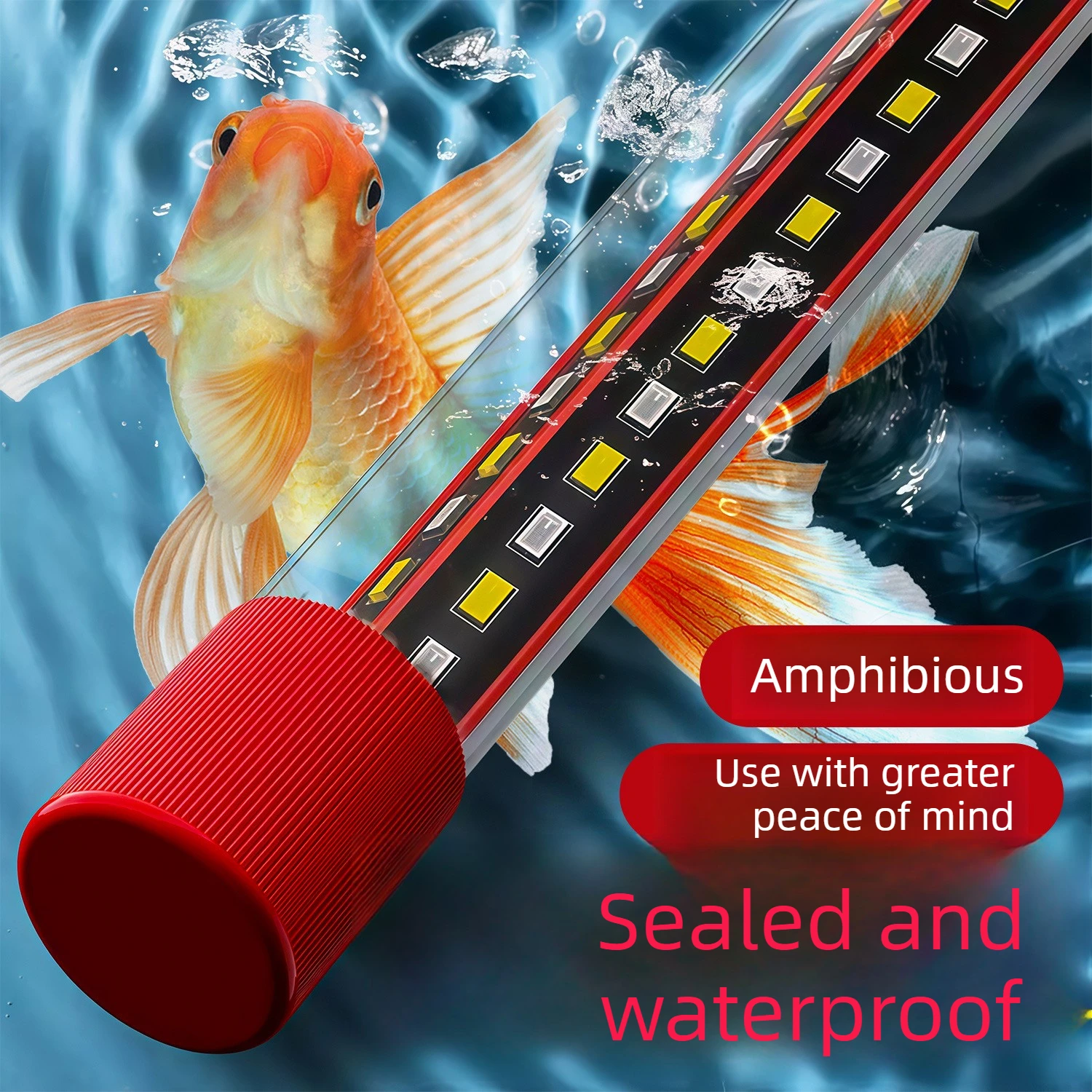 LED Fish Tank Light Submersible Arowana Tanning Light,240 ° Angle Lighting Color Change Aquarium Lamp for Fish Tank 20-65 inch