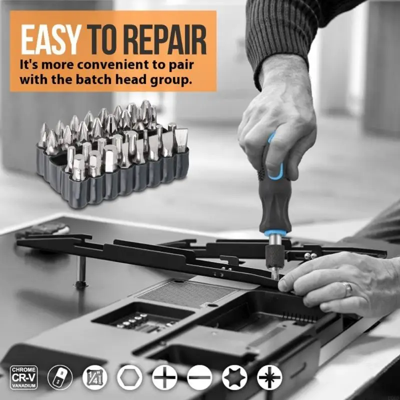 Screwdriver Handle -Locking Adapter For Screwdriver Bit Socket Wrench Tool Screw Driver Bit Holder