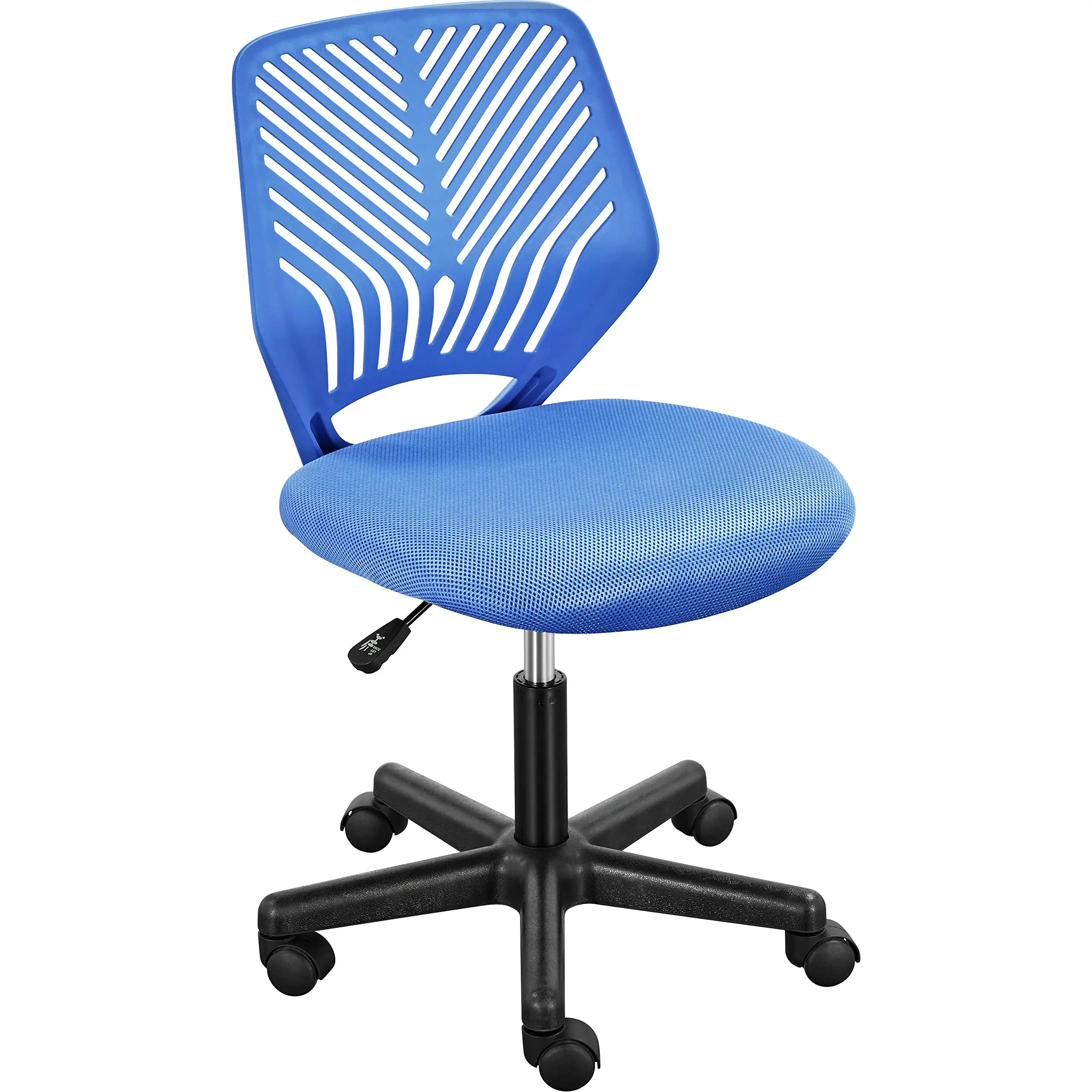 Students Study Chair, Ergonomic Task Chair with Lumbar Support, Height Adjustable Rolling Chair, Cute Stylish Seating, Blue