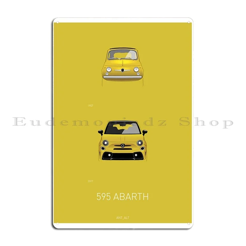 ABARTH 500 496 Back Metal Plaque Home Printed Wall Decor Cinema Club Tin Sign Poster