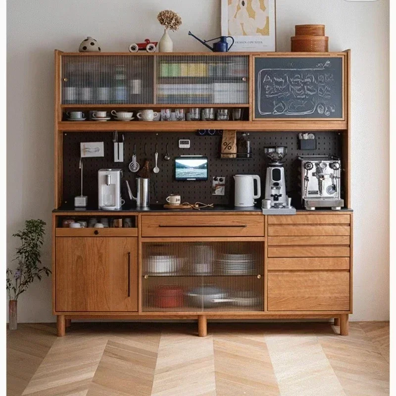 Nordic solid wood dining side cabinet Japanese-style small apartment storage locker