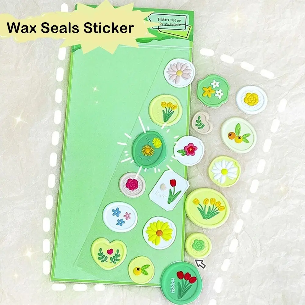 Hand Account Scrapbooking Adhesive Diary Stickers Wax Seals Stamp Stickers DIY Journal Stickers Album Decorative Sticker