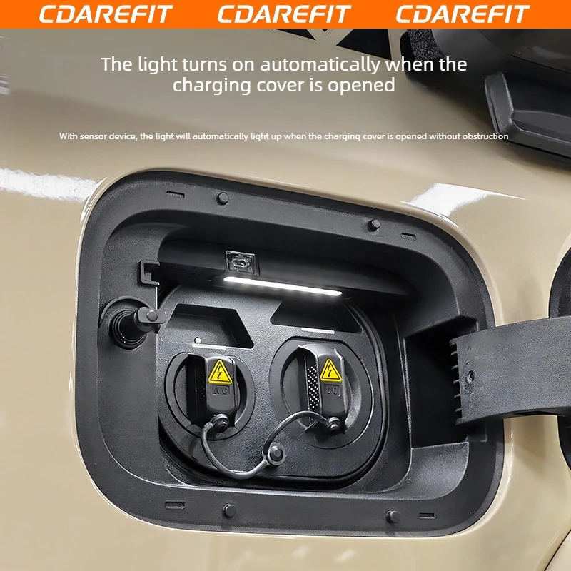 For Chery ICAUR V27 Car Charging Port LED Induction Lighting Fixture Automatic Switch Nighttime Charging Lighting Accessories