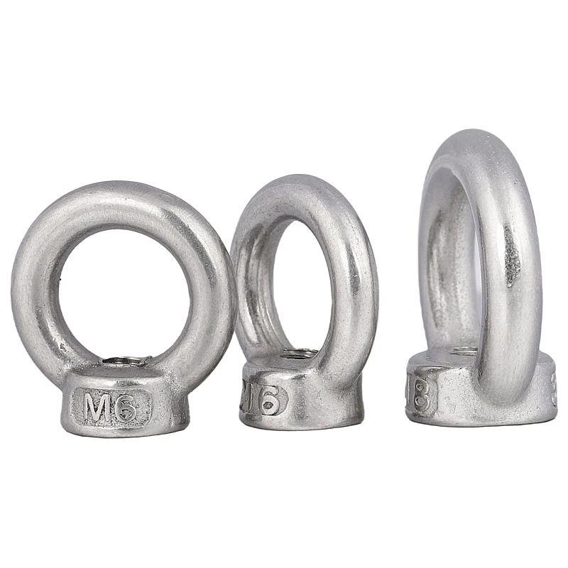 10pcs M3 M4 M5 M6 M8 M10 Eye Nut Stainless Steel Marine Lifting Eyenut Ring Nut Loop Hole for Cable Rope Lifting