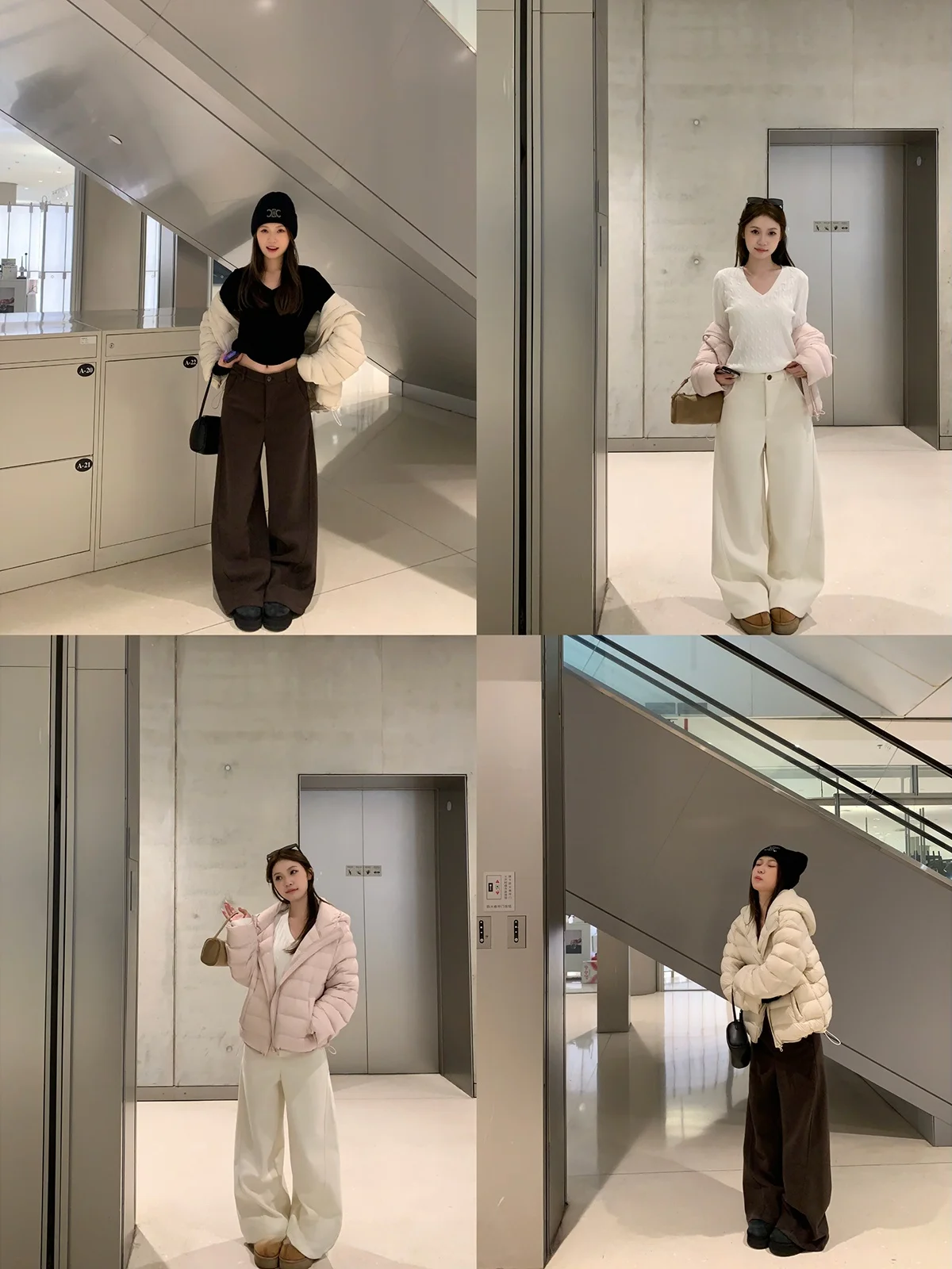 

FANCHOU Thiened Fce Lined Wide Leg Casual Pants Warm All-Match Winter Trousers for Pear aped Slimming Effect Ladies' C...