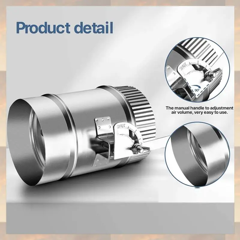 

Flash Trend 2Pcs 4Inch HVAC Duct Manual Volume Damper With Sleeve Galvanized Adjustable Air Flow Duct Hvacair Balance For HVAC