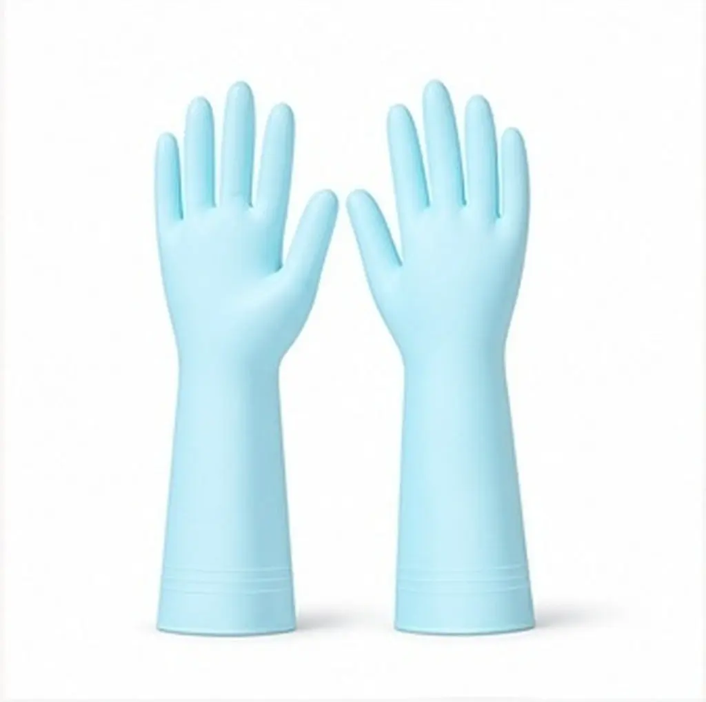 3Pairs Rubber Dishwashing Gloves Waterproof Anti-Skid Thickened Long Cuff for Kitchen Cleaning Gardening Hairdressing Food Prep