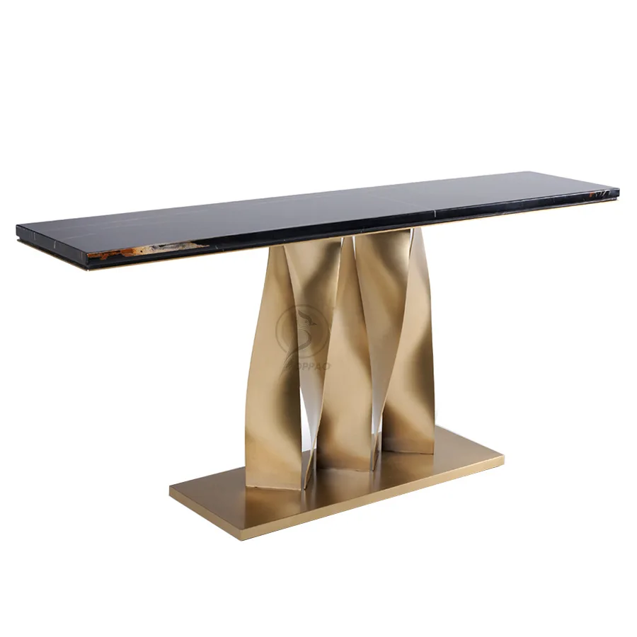 LMM marble entryway table, light luxury and high-end feel, simple wall-mounted stainless steel entryway table