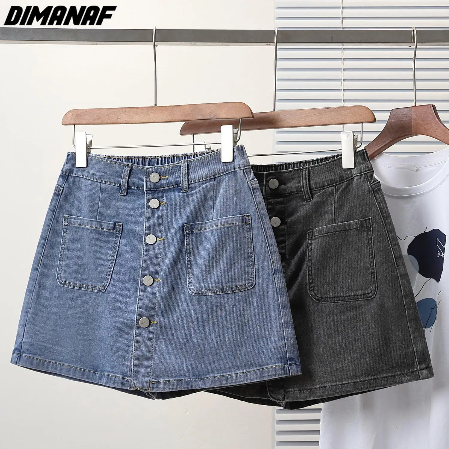 

Dimanaf Plus Size 2024 Women Pants Summer Short Jeans Oversize Denim High Waist Elastic Loose Pants Basic Shorts 5XL Casual