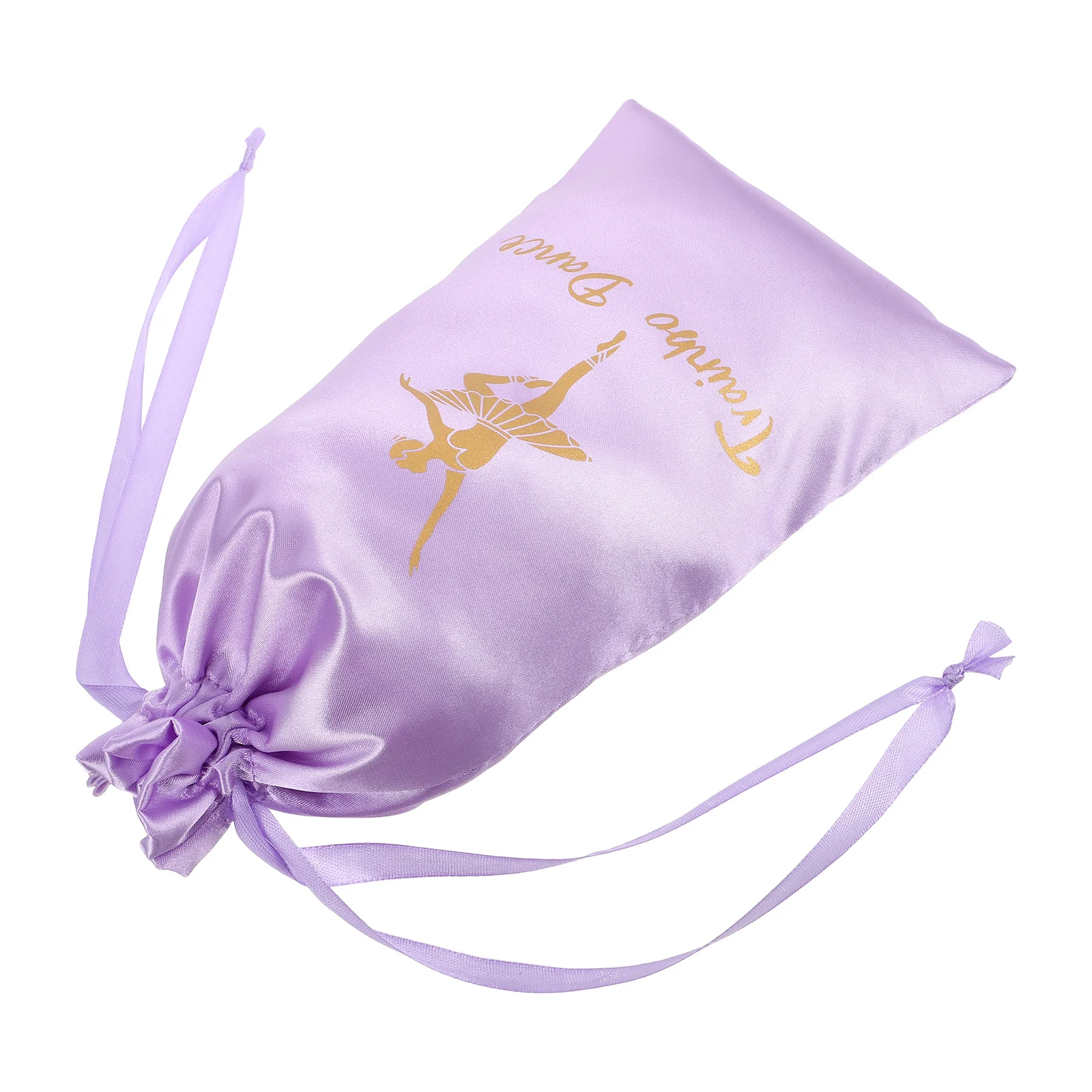 

Violet Satin Dance Shoe Bag Portable Ballet Shoes Organizer Drawstring Pouch for Women Size Storage