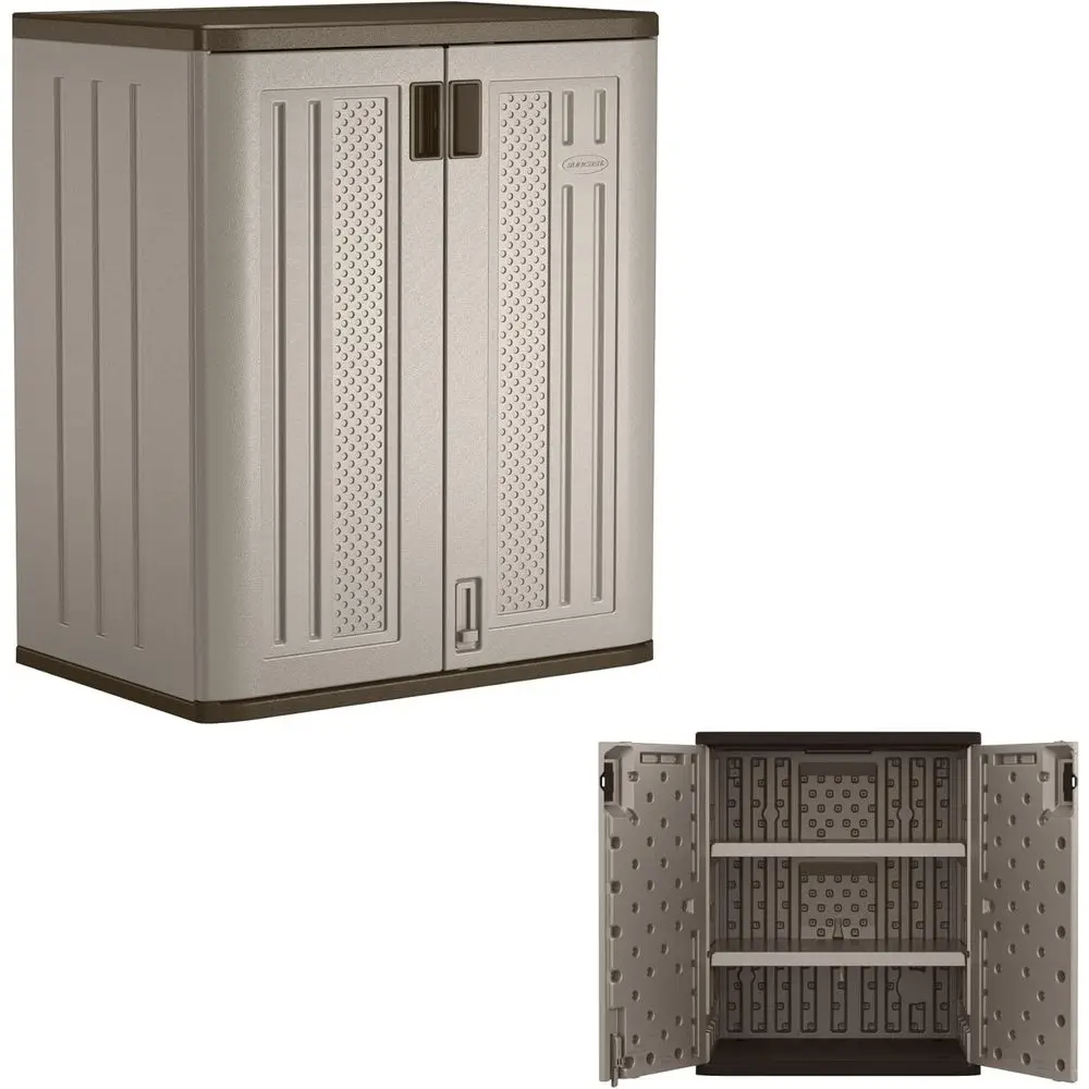 36-Inch Platinum Garage Storage Cabinet, Resin Base, American-Made