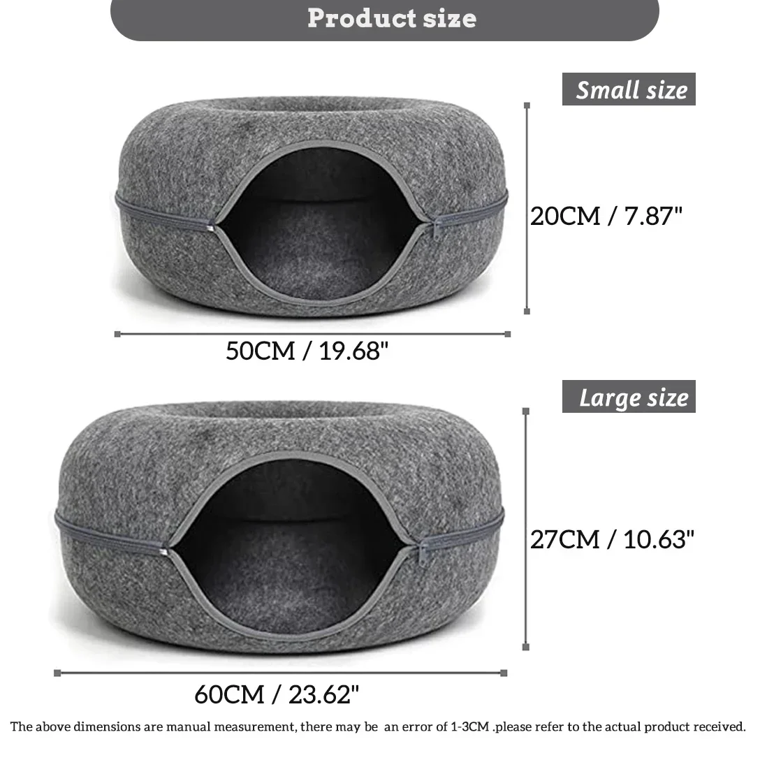 Cat Tunnel Donut for Cat Bed Toys Interactive Cat House Cat Tunnel Bed Kitten Toy Pet Bed Cat Donut Bed Cat Accessories Casa