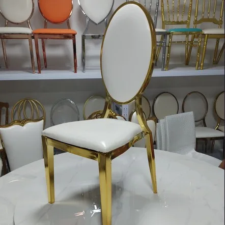 

Custom wholesale hotel banquet wedding chair gold metal stainless steel hotel chair