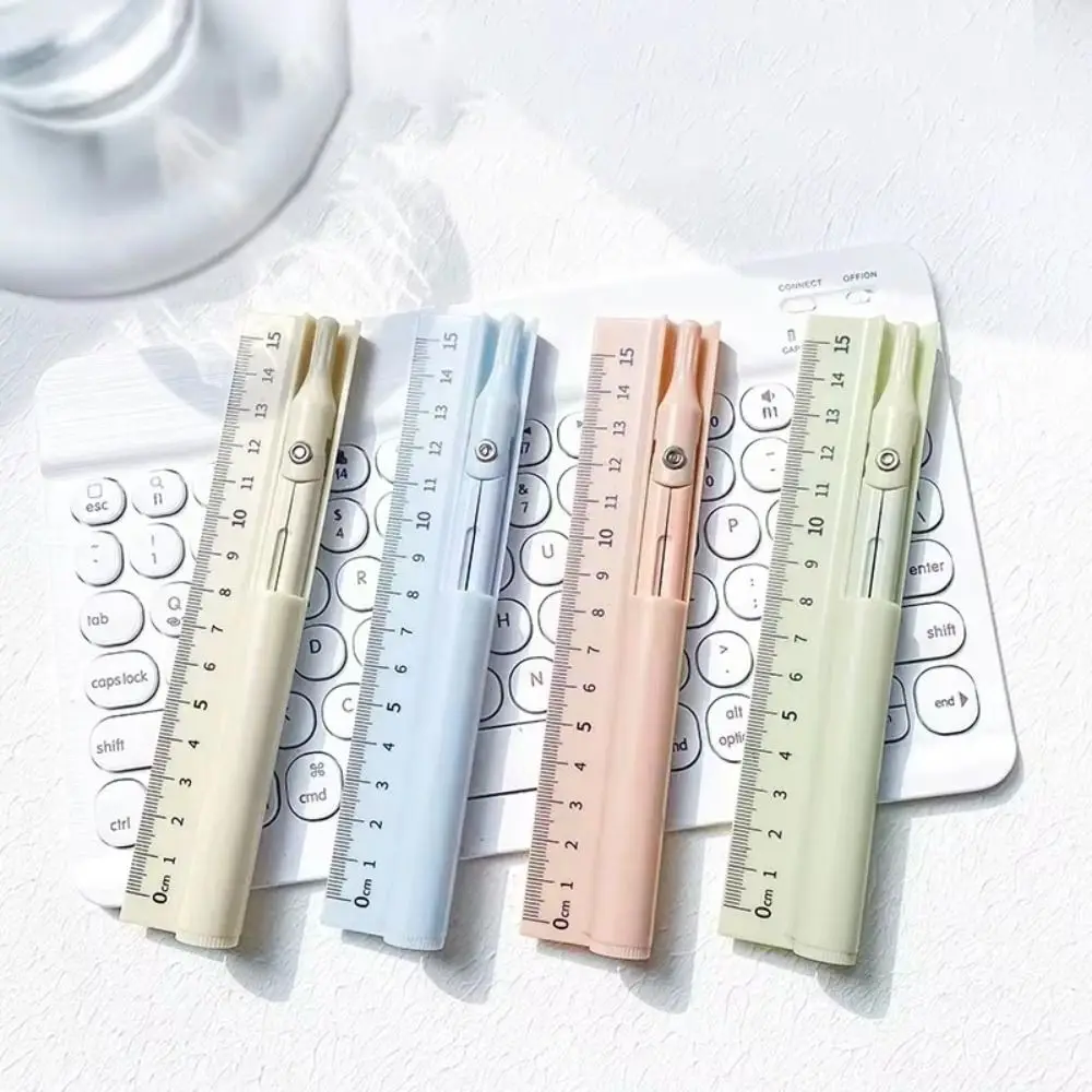 3-in-1 Compass Pen Student Exam Dual-purpose Drawing Ruler Multi Functional Engineering Compass Ruler Set Stationery