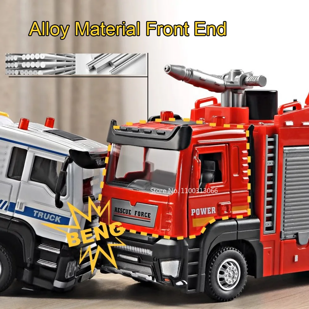 1:32 modelos de motor de bombeiros brinquedos carros liga fundição portas abertas veículos com música leve carro em miniatura para meninos brinquedo educativo