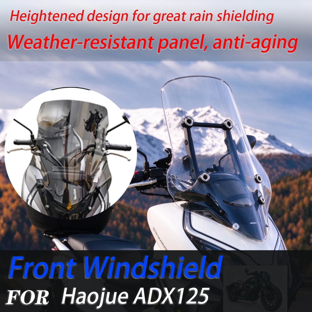 For Haojue ADX125 Scooter Windshield, Heightened Front Windscreen Mod Parts Rain Deflector