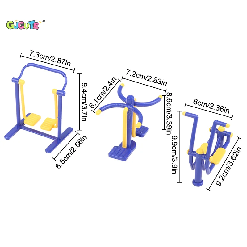 1Set 1/12 Casa delle bambole Parco all'aperto Attrezzature per il fitness Modello Casa delle bambole Scena sportiva Decorazione Giocattoli Micro scena Puntelli di costruzione