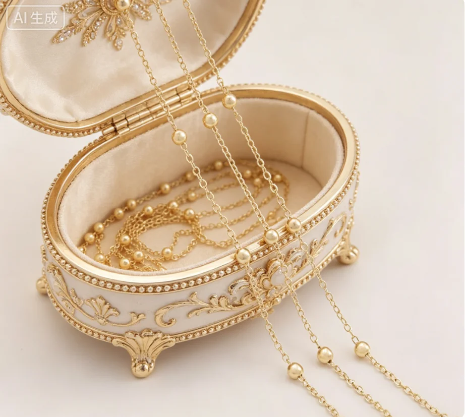 WT-BC216 Wholesale 18K Gold Clip Bead Chain Copper-Plated DIY For Necklace Or Phone Accessories