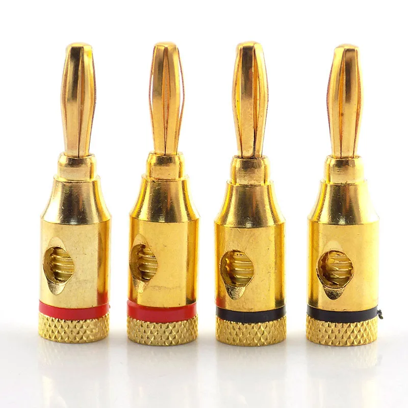 2/4/10pcs 4mm Banana Plug Connector 24k Gold-Plated Musical Audio Speaker Cable 8AWG to 20AWG Wire Converter Adapter Tool E1