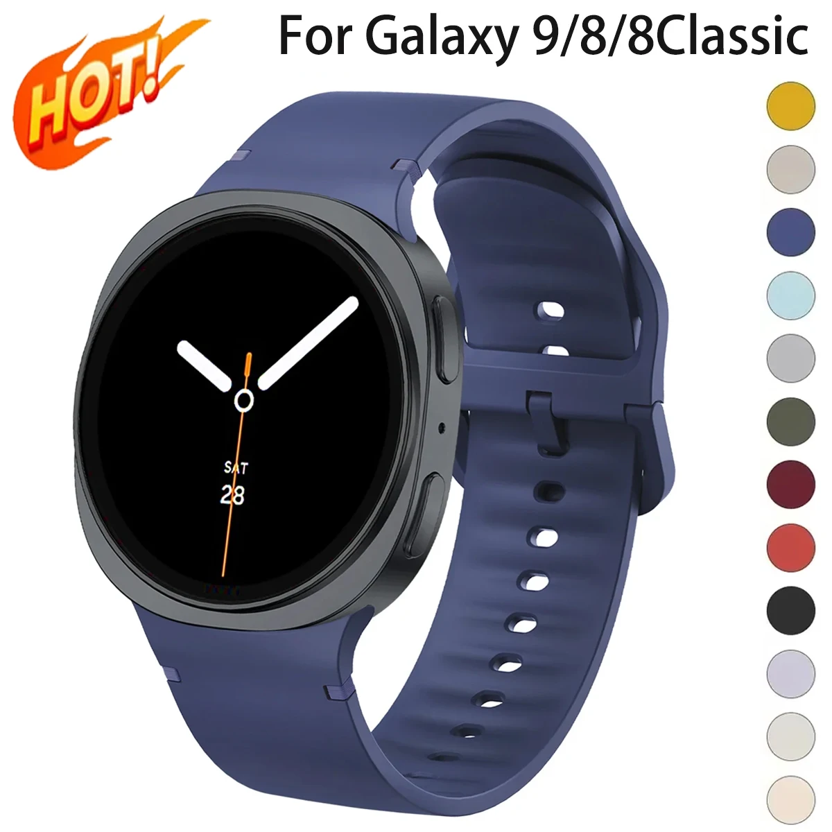 20/22mm Original Silikonarmband für Samsung Galaxy Watch 9/8/8classic 44mm 40mm 46mm Sport-Armband Galaxy Watch 9 Band