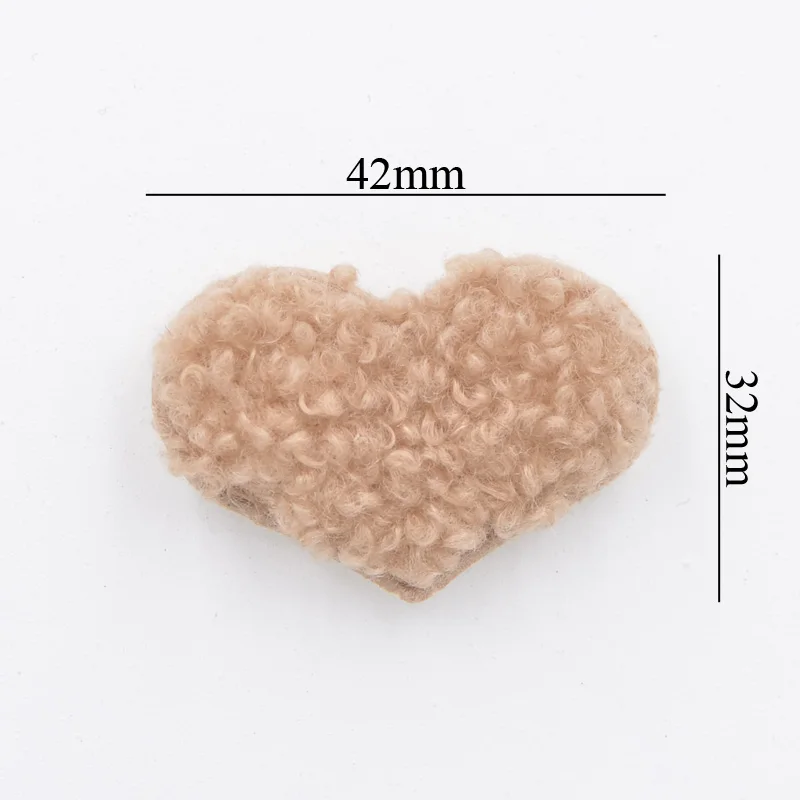 12Pcs Upscale Teddy Plush Padded Patches Soft Heart Appliques for Crafts Clothes Sewing Supplies DIY Hair Clips Accessories