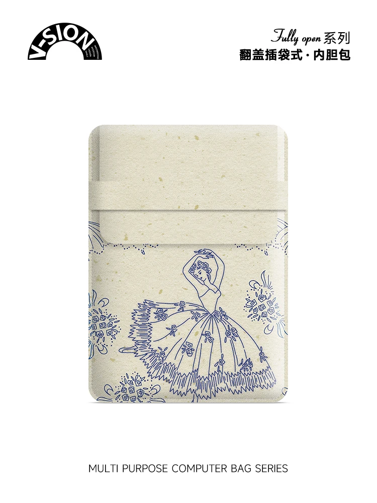 

Сумка для ноутбука V-SION Line Girl, подходит для Huawei Matebook14, защитный чехол, Xiaoxin Pro16, Apple MacBook 15,6, откидной планшет Inn