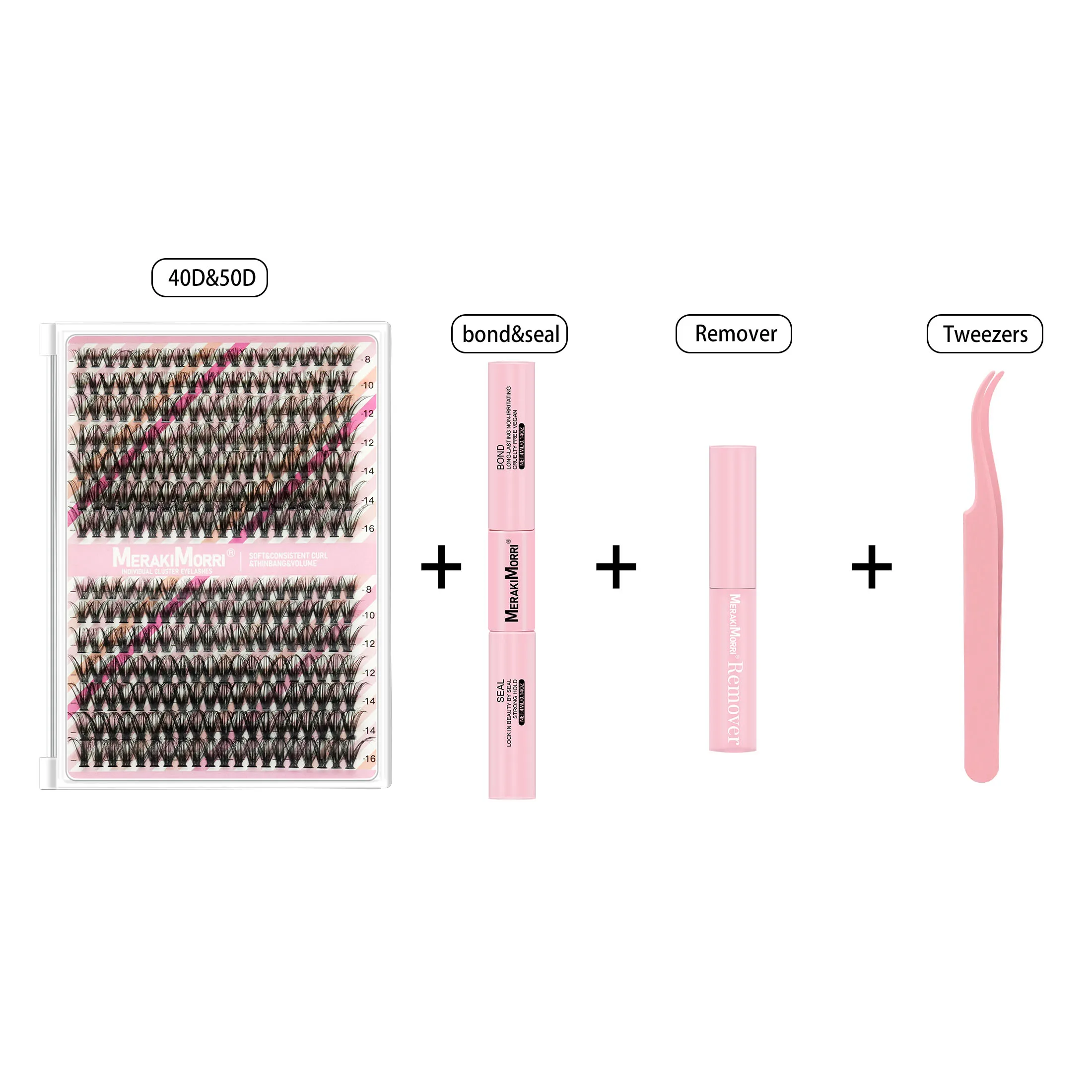 つけまつげ280束、8～16mm、接着剤とリムーバー付き、ナチュラルスタイル、オフィスワーカー/学生に最適。