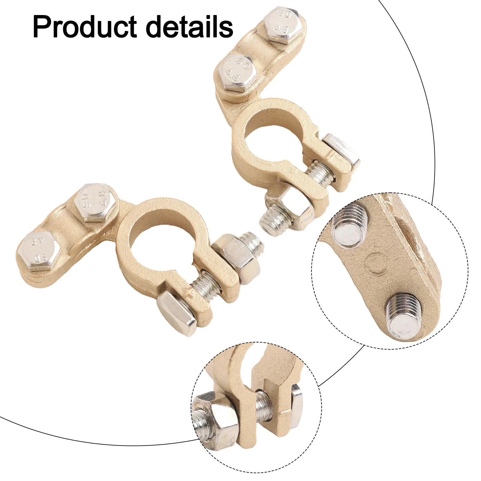 Automotive Terminal As Shown In The Figure Car Battery Clamp Brass Electrical Conductivity Easy Installation Terminals