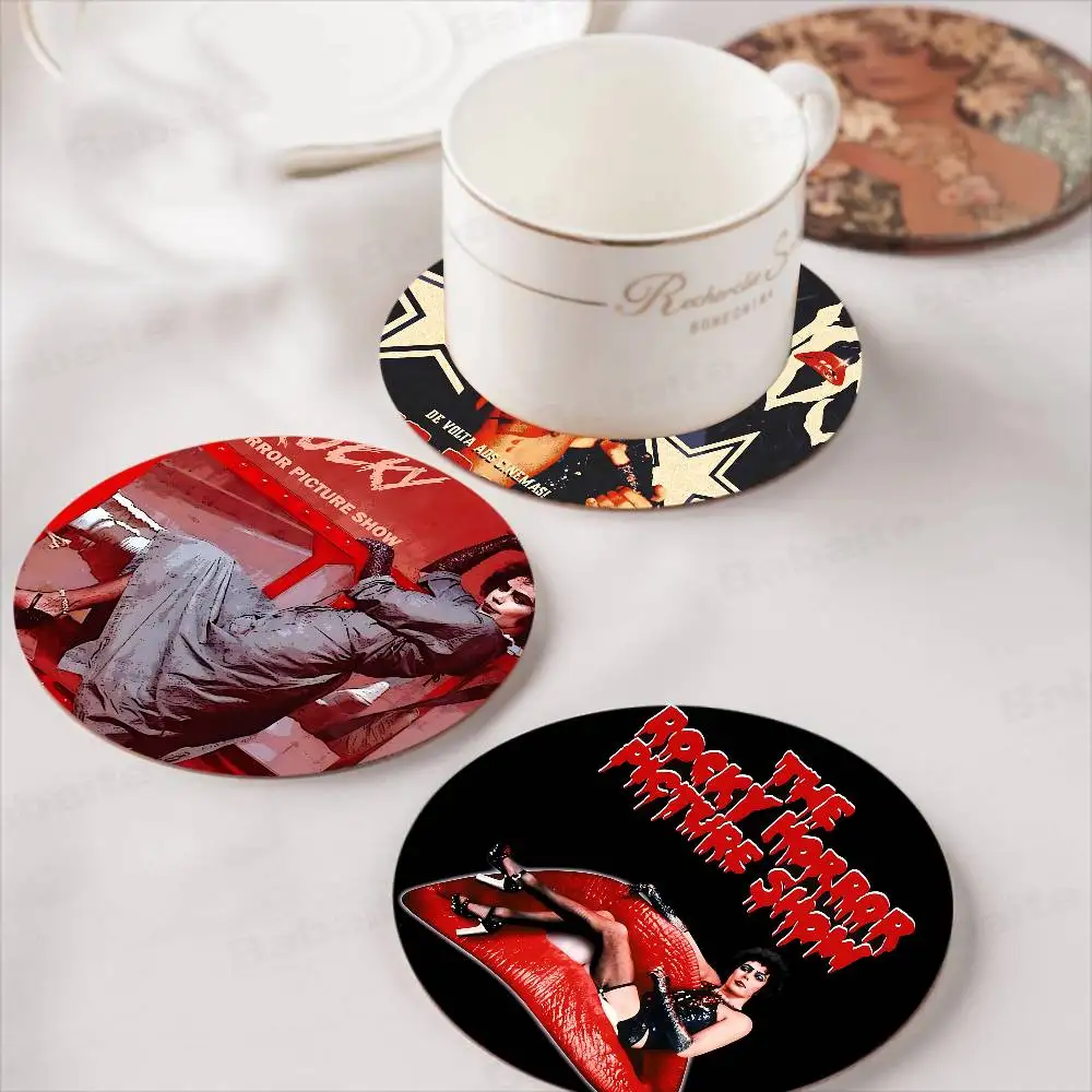 Cult Musical The Rocky Horror Picture Show Printed Coasters Suitable for Daily Family Party Decoration, Office Wooden Coasters