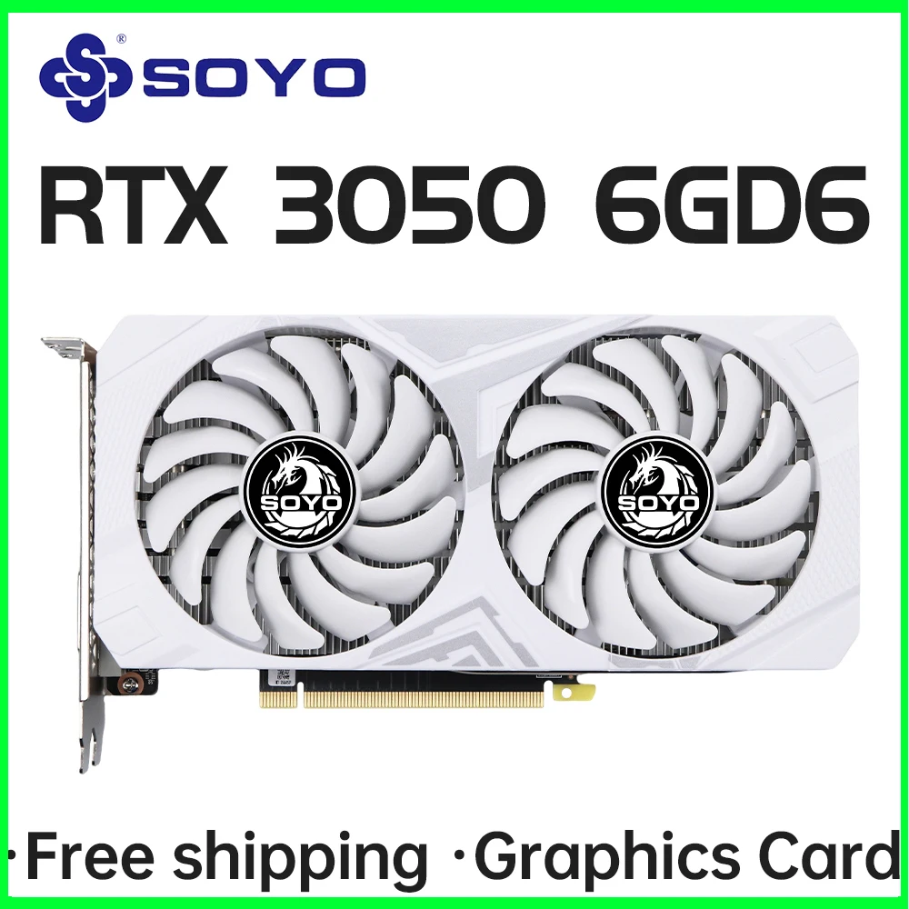 بطاقات الرسومات SOYO RTX 3050 8G/6G GDDR6 GPU NVIDIA PC مكونات الكمبيوتر PCI Express X16 4.0 بطاقة فيديو الألعاب RTX3050 جديد #2