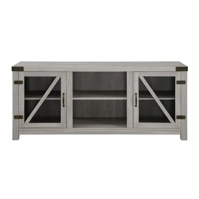 New Model Old Country Style Living Room Mdf Board Entertainment Center Grey Panel Portable Morden Wood Tv Stand Cabinet