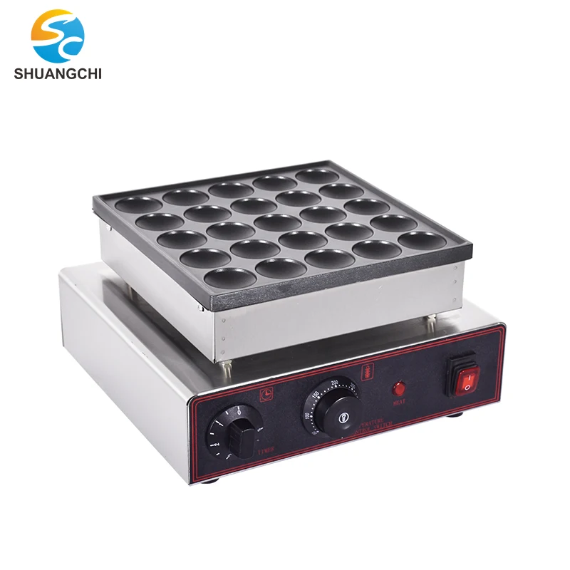 Mini Pancake Machine Dutch Mini Pancake Maker | 25 Round-Shape Poffertjes with Stainless Steel  Dorayaki maker machine