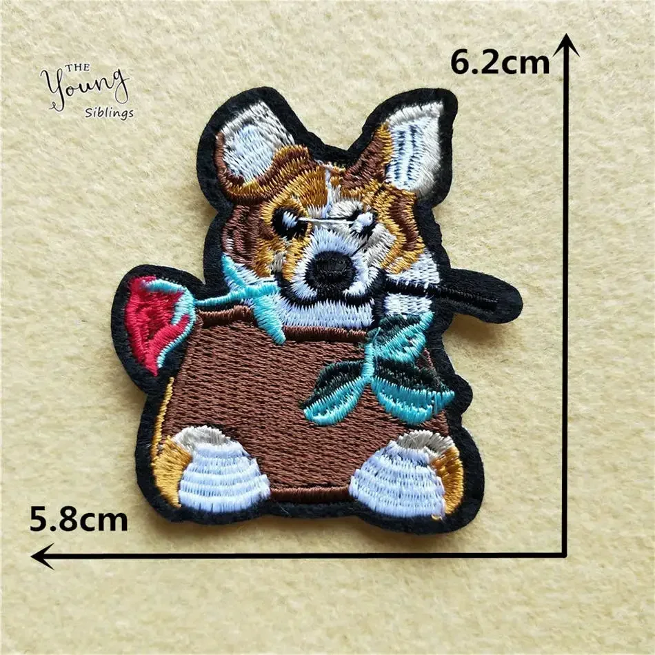 Cartoon Animal Hot melt adhesive iron Patches Cute Face Embroidery Stickers Jacket Hat Badges DIY Clothing Craft Supplies