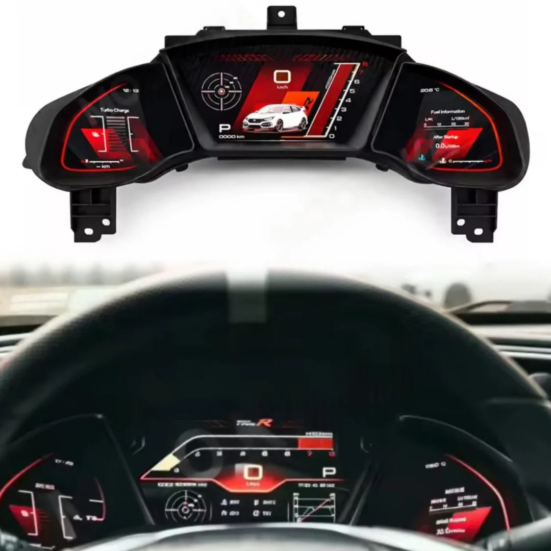 For Honda Civic 10th Gen 2016 2017~2021 Car Speed Meter LCD Cluster Instrument Panel Multimedia Player Dashboard Modification