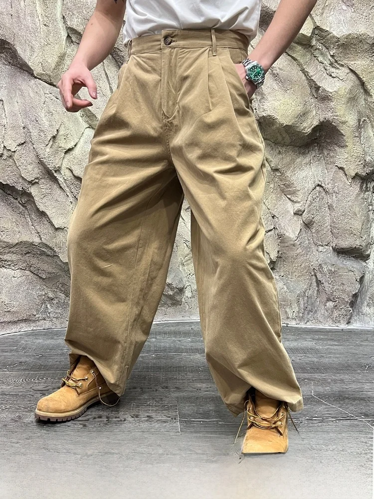 

Мужские брюки свободного кроя из хлопка в американском стиле, дышащие, удобные, повседневные, осенняя новинка