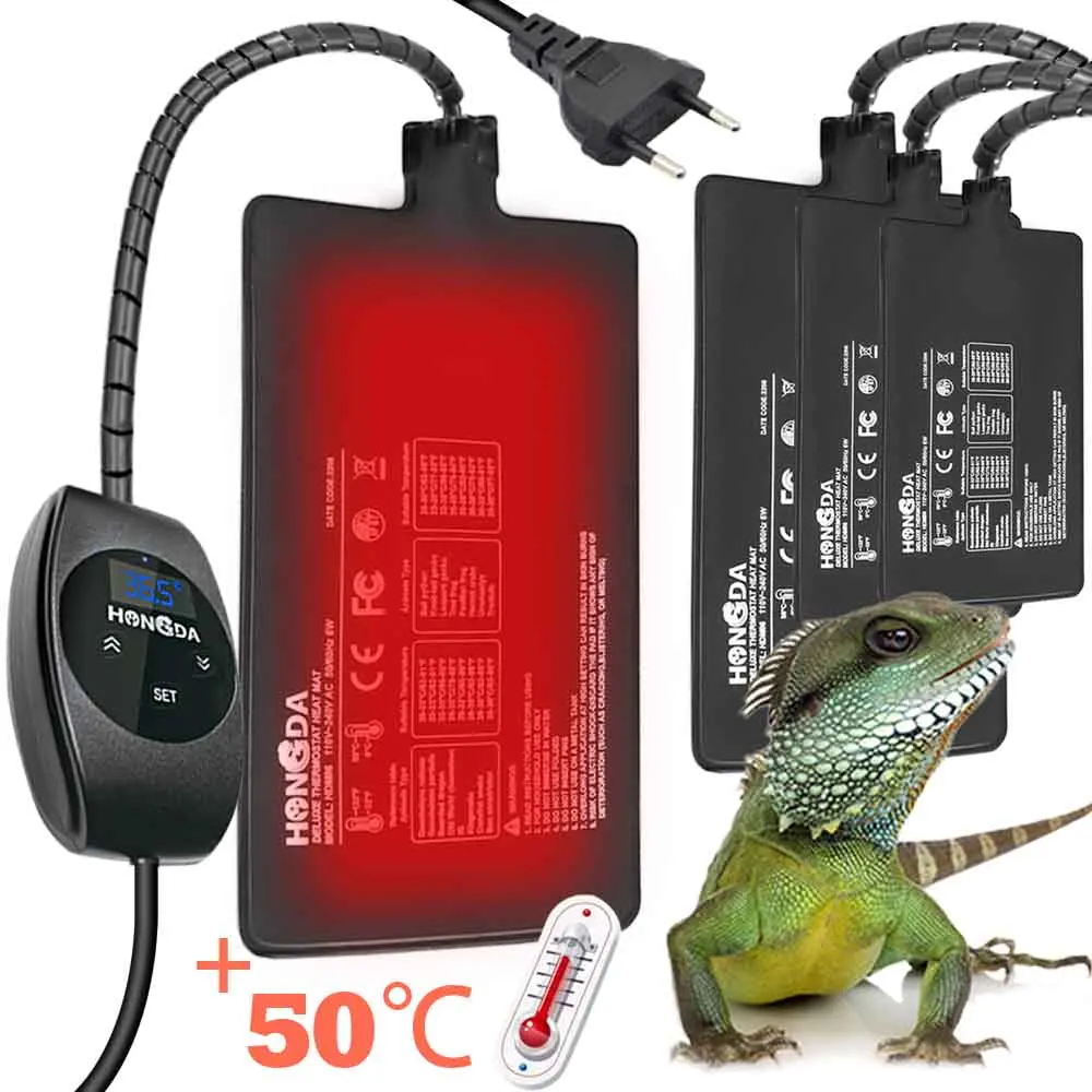 

6-36W PVC Reptile Heating Pad Warmer Heat Mat Adujustable Thermostat Indoor Garden Greenhouse Plants Seedling Aquarium Terrarium