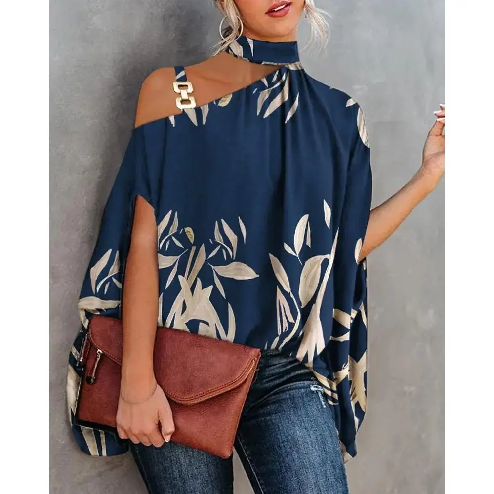 

Women's Hanging Ne Printed irt Commute Sle Polyester Fiber Long Sve 3D Effect Printed Neline Casual irt