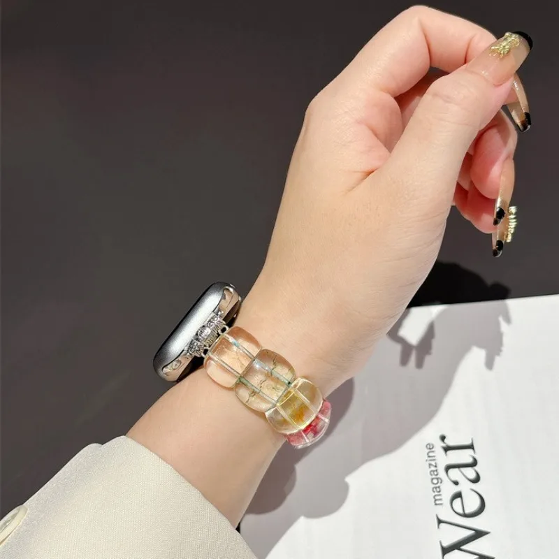 Luxe Vibe Künstliches Kristallarmband für Damen und Mädchen, Geschenk für Apple Watch Serie 38/40/41 mm, modisches elastisches Band