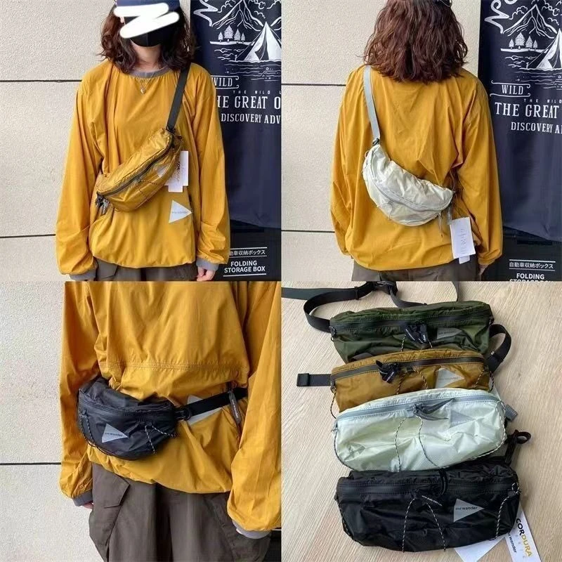 Techwear Style Waterproof Waist Bag Men Small Functional Crossbody Chest Bag for Outdoor Sports Casual Teenager Daily