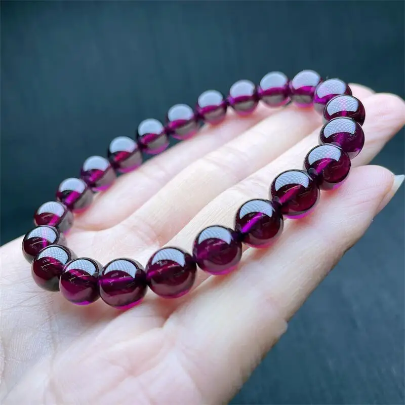 9MM Natural Purple Garnet bracelet Women Beautiful Colorful Crystal Energy Healing Fashion Jewelry 1PCS