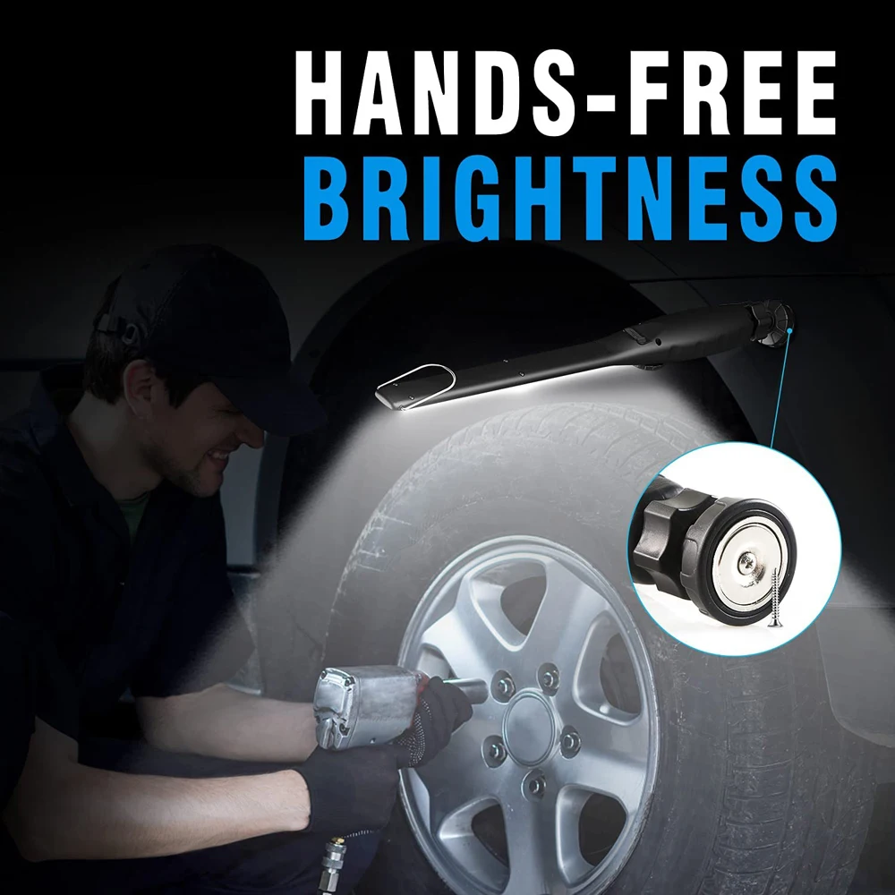 Magnetic COB Work Light Rechargeable 18650 Battery Flashlight Fishing Camping Lantern Car Repair Lamp High Power LED Flashlight