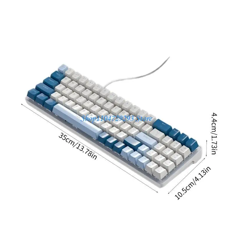 Y2GD K65 78Key لوحة مفاتيح ألعاب Blue/Red Mames Computers Computers لوحة المفاتيح الساخنة